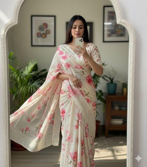Svara asvi floral butta-2 saree wholesale clothing online